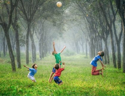 children playing outdoors