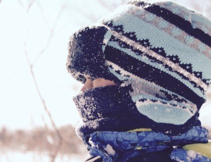 child in winter outdoors