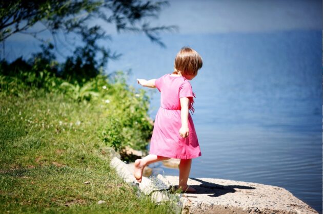 child playing outdoors