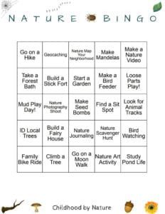 Nature Bingo Card 3