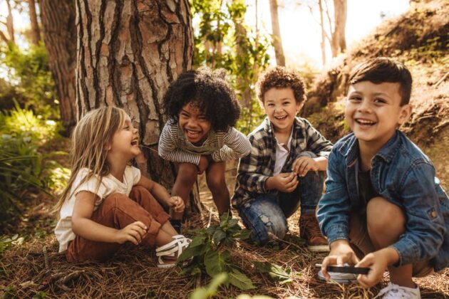 children playing outdoors