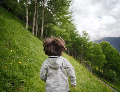 child running outside