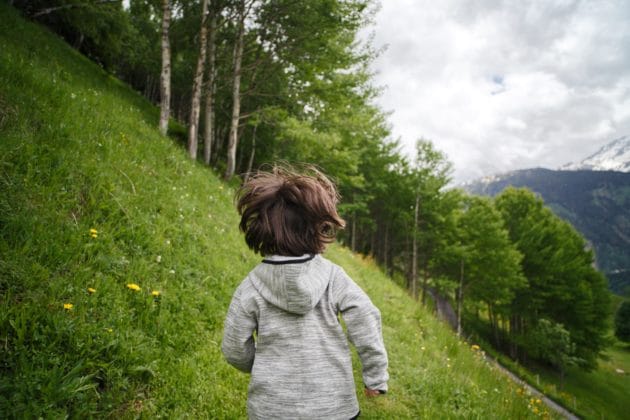 child running outside