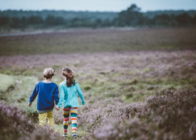 children walking outdoors