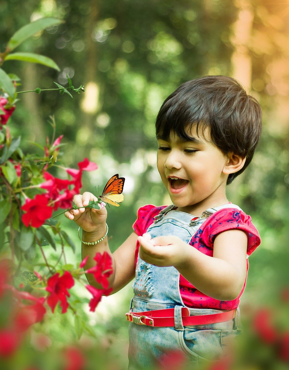 child with butterfly